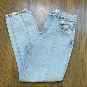 Abercrombie & Fitch Curve Love Ultra High Rise 90s Straight Front Slit